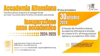 Apertura dellAnno Accademico 202425  Accademia Alfonsiana [upl. by Odnama]