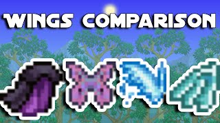 Terraria 14 all Wings Guide from Start to Finish  Wings Tier List amp Comparison [upl. by Nohsar]