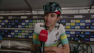 Jai Hindley  Interview at the finish  World Championships Road Race 2022 [upl. by Casteel]