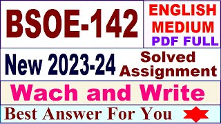 bsoe 142 solved assignment 202324 in English  bsoe 142 solved assignment 2024  bsoe 142 english [upl. by Thynne]