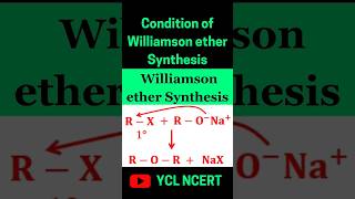 Condition of Williamson ether synthesis 💯chemistry shorts [upl. by Sema839]