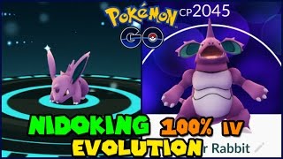 Evolving 100 IV NIDORAN M to NIDOKING Pokemon GO Evolution [upl. by Sterrett625]