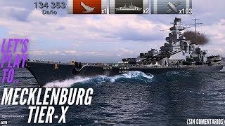 Nos corren de todos lados acorazado Mecklenburg 1kill 134k de daño y más worldofwarships [upl. by Nonregla]