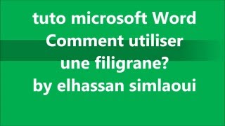 Microsoft Word comment utiliser les filigranes [upl. by Armin]