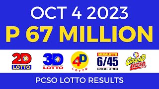 Lotto Result October 4 2023 9pm PCSO [upl. by Lihkin274]