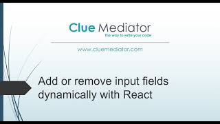 Add or remove input fields dynamically with React [upl. by Atteynad]