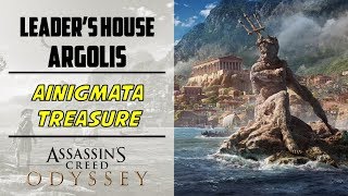 Leaders House Argolis  Ainigmata Treasure amp war supplies Location  AC ODYSSEY [upl. by Rufus]