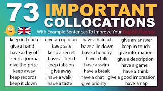 Learn 73 Important Collocations in English used in Daily Conversations [upl. by Prudhoe]