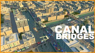 TESTING the new CANAL BRIDGES PERFECT CANAL CITY  Cities Skylines [upl. by Baer]