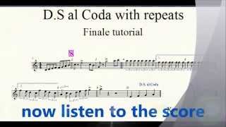 DS al Coda with repeats  Finale tutorial [upl. by Sesylu]