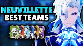 The BEST NEUVILLETTE Teams in Genshin Impact  Hypercarry Electro Charged and more Team guide [upl. by Talbot]