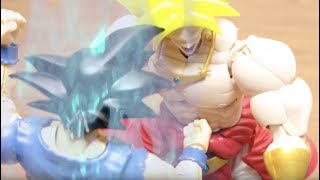 DRAGON BALL STOP MOTION SON GOKU GOKOU ULTRA INSCTINCT VS BROLY MG FIGURE RISE PLASTIC MODEL [upl. by Suiravad147]