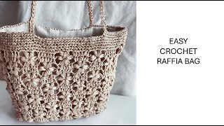 Crochet Easy Raffia Bag [upl. by Yonit]