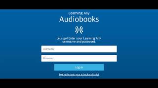 Learning Ally Audiobook App [upl. by Odnumde]