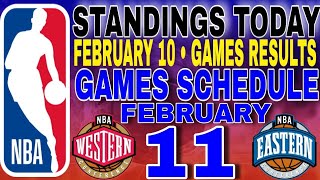 nba standings today February 10 2024  games results  games schedule February 11 2024 [upl. by Cynarra]