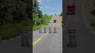 Mixed trucks vs bollards crash part475 shortvideo beamngdrive shorts truckdriver india usa [upl. by Enoek740]