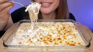 ASMR CREAMY BAKED FETTUCCINE ALFREDO NO TALKING [upl. by Niroht]