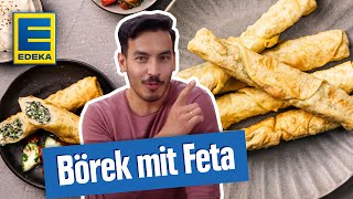 Börek Rezept mit Feta und Spinat  Türkisches Rezept mit YufkaTeig selber machen [upl. by Oriana]