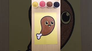 Sand painting meat art sandart shorts kidscoloring [upl. by Giaimo105]