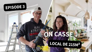 RENOVATION local  on CASSE enfin les MURS en CARREAUX de PLATRE  Episode3 [upl. by Idieh25]