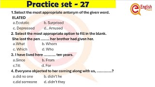 English Grammar PracticeSet  27  CTET  MPTET  23  OSSC  UP Exams  DSSSB  All State Exams [upl. by Storz73]