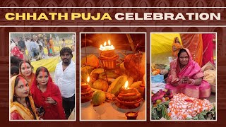 Part 1 Celebrated Chhath Puja with my school friends family chhathpuja chhath vlog youtube [upl. by Schilt]