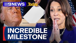 Does Harris have the edge as Presidential race reaches incredible milestone  9 News Australia [upl. by Dwayne]