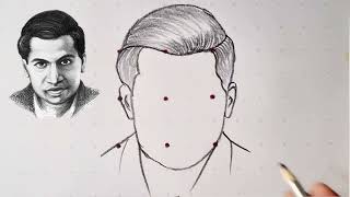 How to draw Srinivasa Ramanujan Drawing  Mathematics Day drawing [upl. by Hillell]