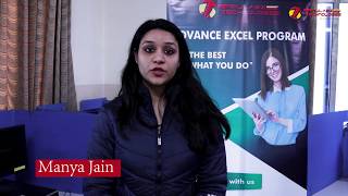 Manya Jain  Faculty at DSPSR College IP University share her feedback on Advance Excel Workshop [upl. by Odlaumor559]