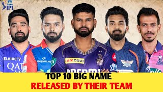 TOP 10 Big Name Released By Their Team  IPL 2025  Cric18 [upl. by Reste]