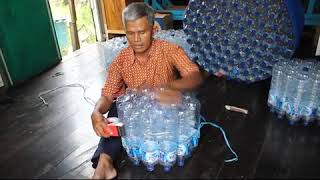 ALFA GAMA  Membuat kursi dan meja dari botol  TUTORIAL MAKE CHAIRS FROM BOTTLE [upl. by Nosidam643]