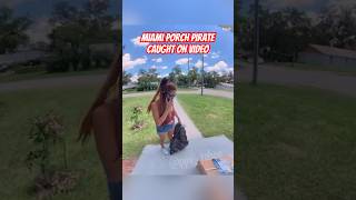 Porch pirate caught on surveillance video in Miami Florida [upl. by Whit]