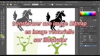 transformer une image Bitmap en image vectorielle sur illustrator [upl. by Luce]