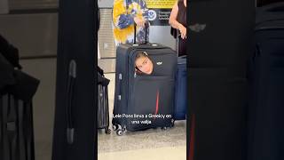 Lele Pons lleva a Greeicy adentro de una valija en el aeropuerto [upl. by Arakahs]