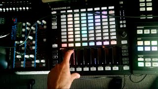 Maschine Jam using hardware such as the EMS Synthi and a Roland Chorus Echo [upl. by Veleda967]