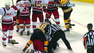 Carolina Hurricanes VS Boston Bruins Fights101811 [upl. by Anola215]