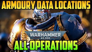 All Operations Armoury Data Locations  Warhammer 40000 Space Marine 2 [upl. by Nesmat787]