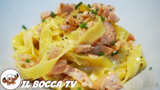 651  Pasta al salmone affumicato con pannae ti allunghi di una spanna primo di pesce delicato [upl. by Melitta633]