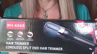 Split ends trimmer review on my beautiful long straight hair Its a waste of money [upl. by Nesmat]