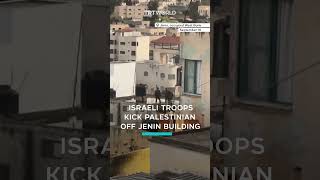 Israeli troops kick Palestinian off Jenin building [upl. by Eellac26]