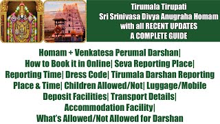 Sri Srinivasa Divya Anugraha HomamHow to Book Tirumala Seva Tickets in Online  A Detailed Guide [upl. by Anitirhc]