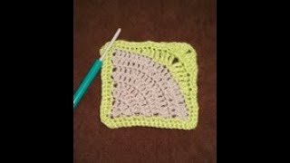 TUTO crochet  Granny dangle carré facile  crochet tutorial angle granny and square [upl. by Ycnej]