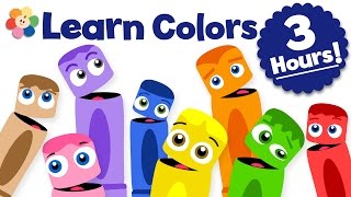 Learn Colors for Kids  Color Learning Videos for Kids  3 Hour Color Crew Compilation  BabyFirst [upl. by Minny]