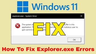 How to Fix All Explorerexe Errors in Windows 11 Solution [upl. by Yleve]