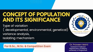 Concept of population and significance and type of variation variance analysis isolating mechanism [upl. by Aivek]