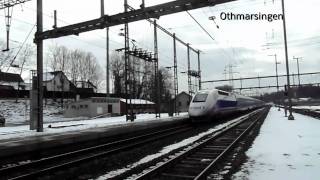 Bahnverkehr von Schinznach Dorf bis Othmarsingen am 170212  ES 64 F4 095 [upl. by Inram982]