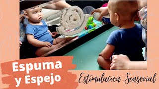 Estimulación Sensorial y Reconocimiento en bebés  Actividad con Espuma y Espejo [upl. by Ayikat]