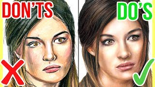 DOS amp DONTS How To Draw a Face with Coloured Pencils  Realistic Drawing Tutorial Step by Step [upl. by Aehsrop]