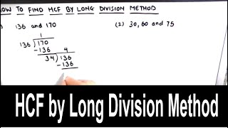 How to find the HCF by Long Division  hcf using division method  HCF GCF by long division [upl. by Brooke]