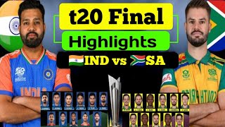 🇮🇳IND vs SA🇿🇦 Fina Full Highlights l  t20 world cup match free mein kaise dekhen  INDIA WIN [upl. by Notniw315]